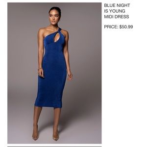 JLUXLABEL Blue Midi Dress S